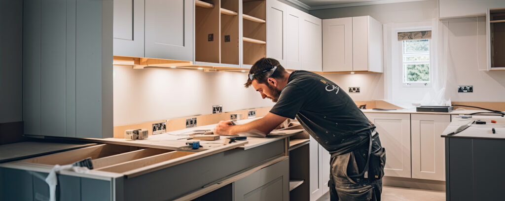  Ed Neir Construction expertly installs white shaker cabinets in a kitchen remodel
