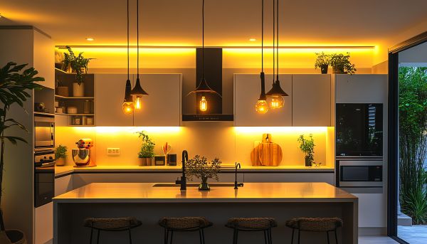 Ed Neir Construction advises homeowners of remodeling tips to save energy - swapping lighting to LED (reduces energy usage by up to 80%) + use smart tech lighting systems.