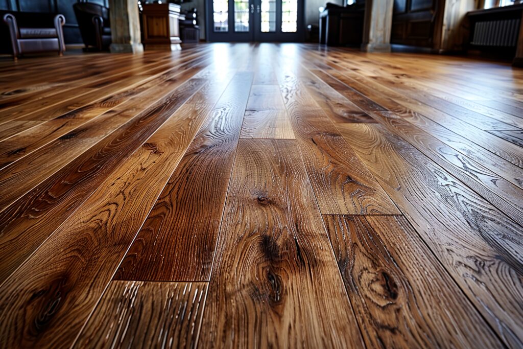 Ed Neir Construction provides whole house flooring options for clients, like this example of a polished wood grain flooring.