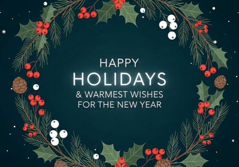 Ed Neir Construction wishes all a Happy Holiday and Warmest wishes in the New Year - wreath of holly